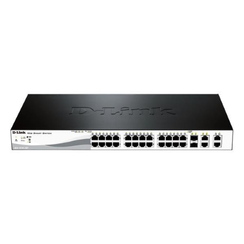 D-Link Web Smart DGS-1210-28 - Switch - gestito - 24 x 10/100/1000 + 4 x Gigabit SFP - desktop, montabile su rack